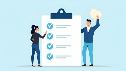 Fototapeta premium Enhance Your Business with Our Flat Customer Satisfaction Survey: Online Ratings & Feedback Made Simple