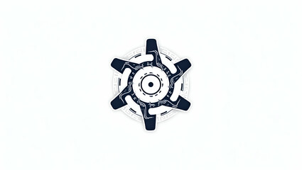 Fototapeta premium Innovative Flat Shape Futuristic Mosaic Patterns: Integrate Tech Icons and Circuit Lines for Advanced Brand Marketing on Pristine White Backgrounds - Elevate Your Brand with Unique Vector Illustration