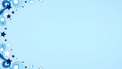 Obraz premium Blue infinity symbol and stars border with copy space for World Autism Awareness Day concept as Border featuring blue infinity symbols and stars providing space for autism awareness messages in Photo