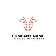 Abstract cow or bull logo on white background.