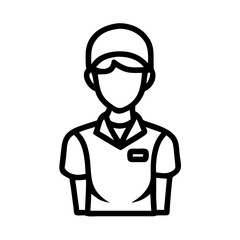 Trainer icon wearing uniform, professional service concept