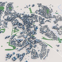 Armagh City in Northern Ireland Map, 3D Rendering
