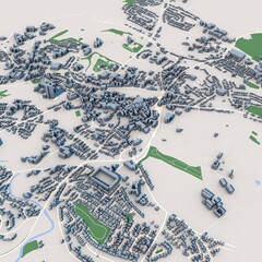 Armagh City in Northern Ireland Map, 3D Rendering