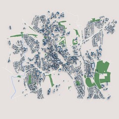 Armagh City in Northern Ireland Map, 3D Rendering