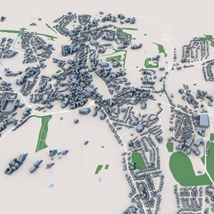 Armagh City in Northern Ireland Map, 3D Rendering