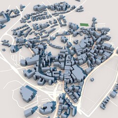 Armagh City in Northern Ireland Map, 3D Rendering