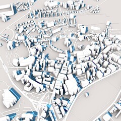 Armagh City in Northern Ireland Map, 3D Rendering