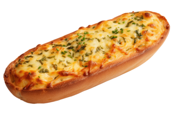 garlic bread vegetarian food on transparent background