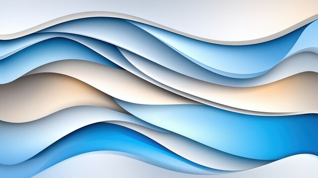 Shadow line wave design with abstract waves in soft blue and muted gray tones, incorporating clean lines and subtle shadow depth to evoke professionalism and clarity.