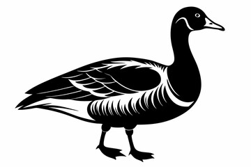 brent goose line art silhouette vector illustration