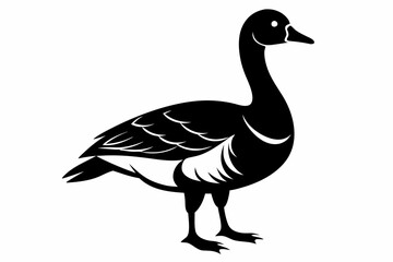 brent goose line art silhouette vector illustration