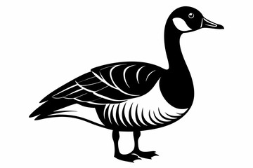 brent goose line art silhouette vector illustration