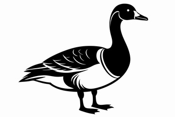 brent goose line art silhouette vector illustration