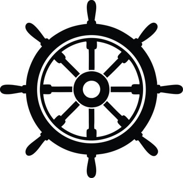 recommend clip art: Ship steering silhouette vector, Steering wheel icon