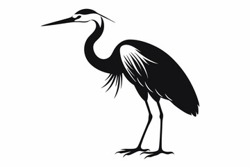 egret line art silhouette vector illustration