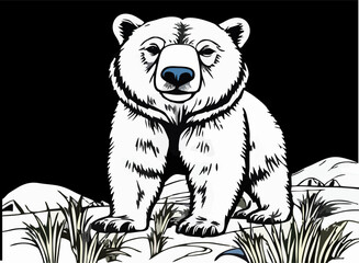 abstract illustration Ursus maritimus white bear