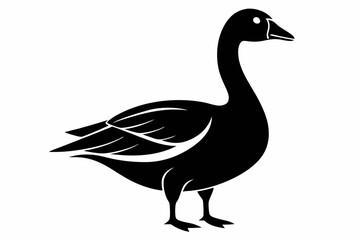 greylag goose line art silhouette vector illustration