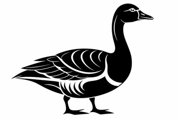 greylag goose line art silhouette vector illustration