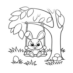 rabbit with easter eggs