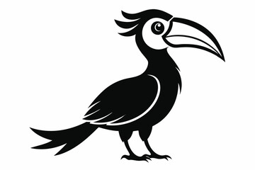 hornbill line art silhouette vector illustration