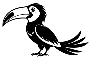 Obraz premium hornbill line art silhouette vector illustration