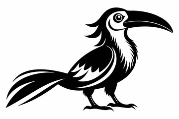 hornbill line art silhouette vector illustration