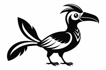 hornbill line art silhouette vector illustration