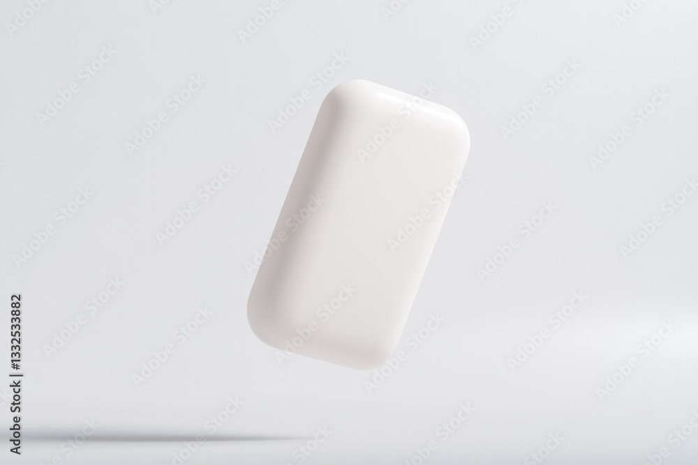 Aufkleber create minimalistic 3d rendering of innovative eco-friendly product package floating against white b