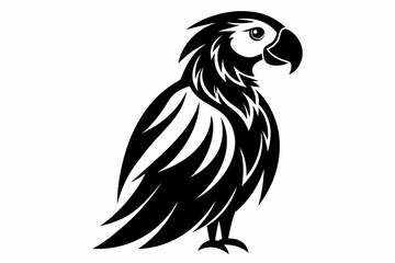 macaw line art silhouette vector illustration