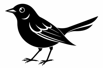 nightingale line art silhouette vector illustration