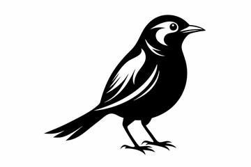 Obraz premium nightingale line art silhouette vector illustration