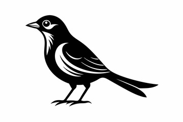 Obraz premium nightingale line art silhouette vector illustration