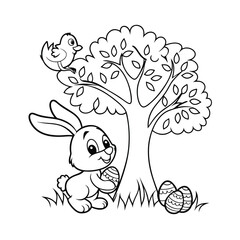 easter bunny with eggs