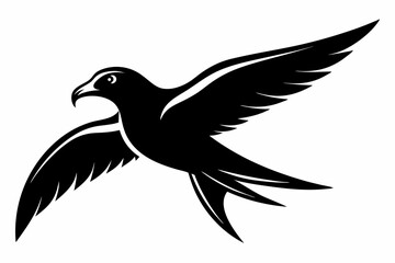 petrel bird line art silhouette vector illustration