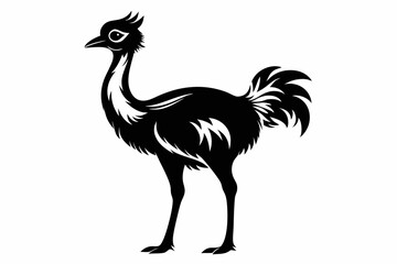 rhea line art silhouette vector illustration