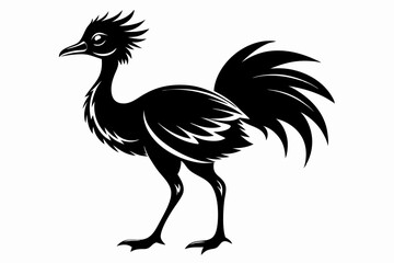 rhea line art silhouette vector illustration