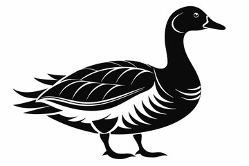 snow goose line art silhouette vector illustration