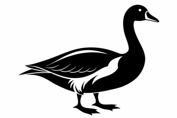 snow goose line art silhouette vector illustration