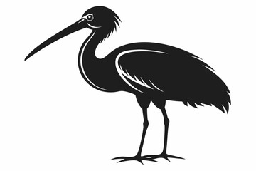 stork bird line art silhouette vector illustration