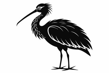 stork bird line art silhouette vector illustration