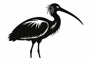 stork bird line art silhouette vector illustration