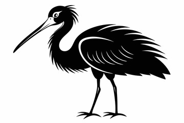 stork bird line art silhouette vector illustration