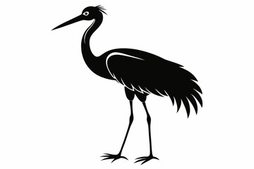 Obraz premium stork bird line art silhouette vector illustration