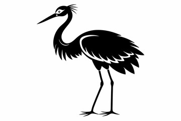 Obraz premium stork bird line art silhouette vector illustration
