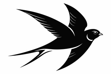 swallow bird line art silhouette vector illustration