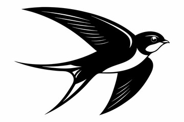 swallow bird line art silhouette vector illustration