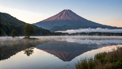 mount fuji in autumn