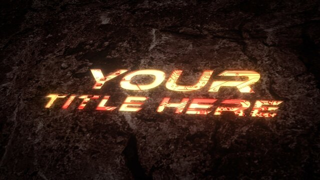 Sci-Fi Glowing Text on Rocky Background Title Intro