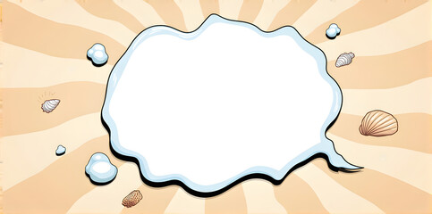 Beach Themed Speech Bubble with Seashells