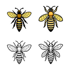 highly detailed realistic bee icon. modern vector bee illustration. sleek polished bee design.

